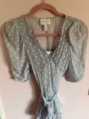 Alice McCall Swiss Dot Wrap Blouse